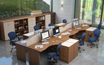 Офисный набор мебели IMAGO четыре рабочих места, стол для переговоров в Абакане - предосмотр 4